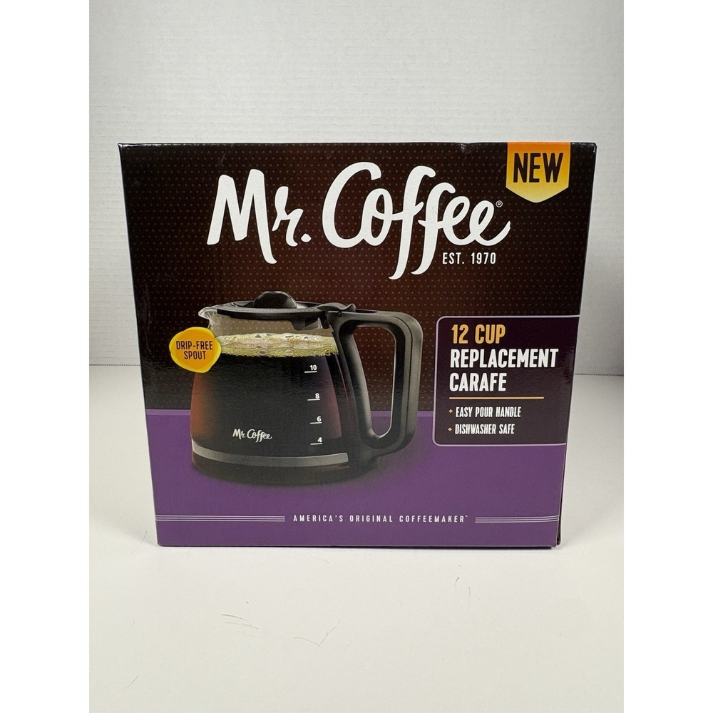 Mr. Coffee Genuine OEM 12 Cup Glass Replacement Carafe PLD12-RB Black